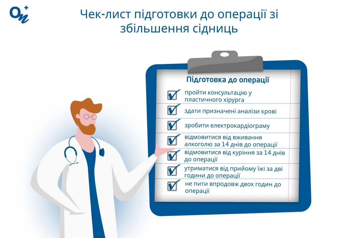 Чек-лист підготовки до збільшення сідниць