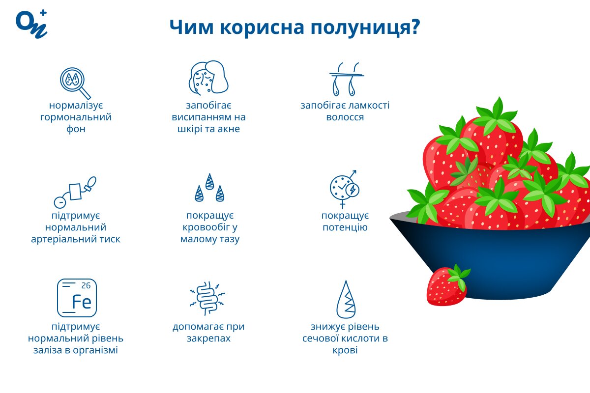 Чим корисна полуниця?