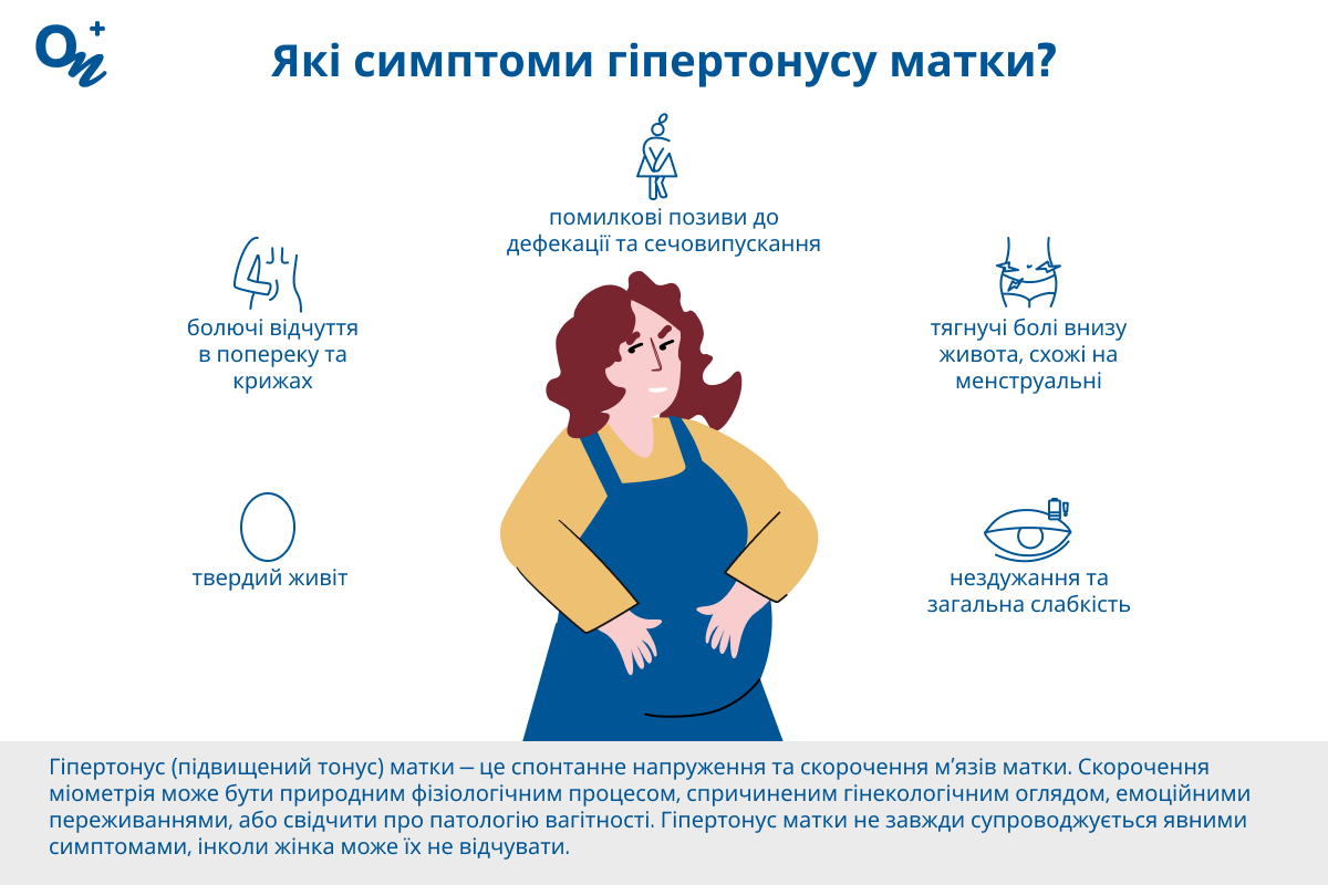 Які симптоми гіпертонусу матки?