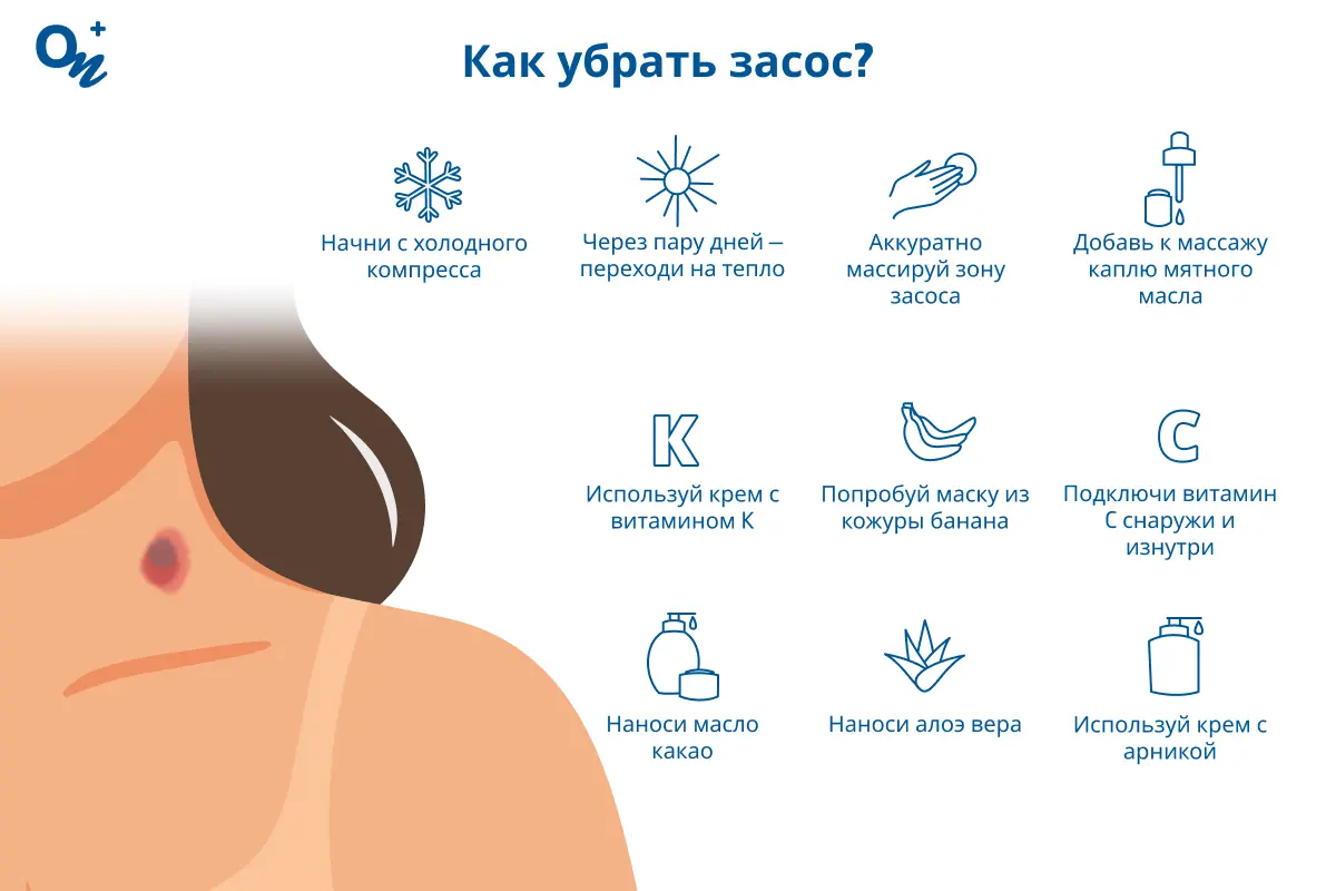 Как убрать засос?