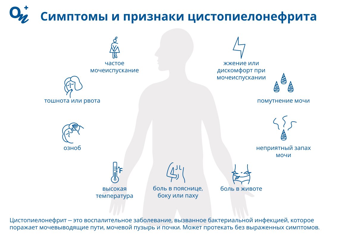 Какие симптомы цистопиелонефрита?
