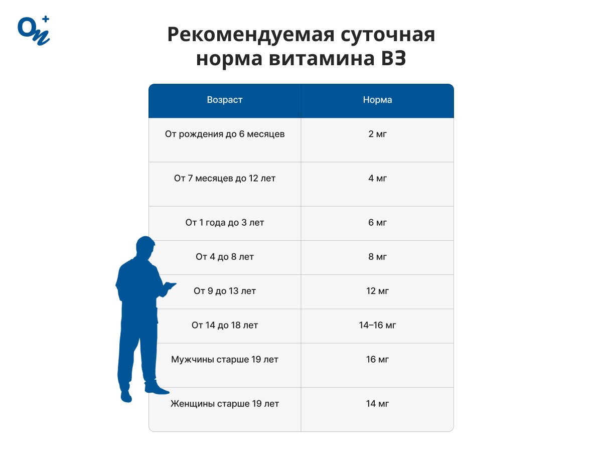 Суточная норма витамина В3