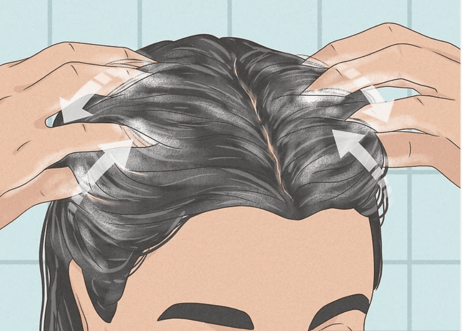 Спінити шампунь біля коріння волосся